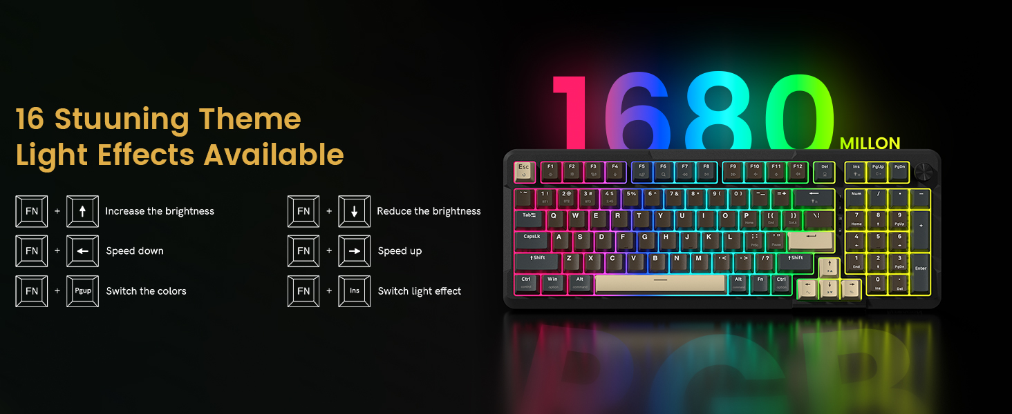 Redragon K742 Wireless Mechanical Gaming Keyboard with Knob