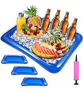 Inflatable Ice Serving Buffet Bar:BBQ Picnic Pool Party Supplies Buffet Luau Cooler with a Hand P...