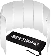 REDCAMP Folding Outdoor Stove Windscreen, 8 Plates Aluminum Camping Stove Windshield with Carryin...