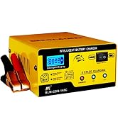 6V and 12V Car Battery Charger, 15A Smart Battery Trickle Charger Maintainer, Pulse Repair Deep C...