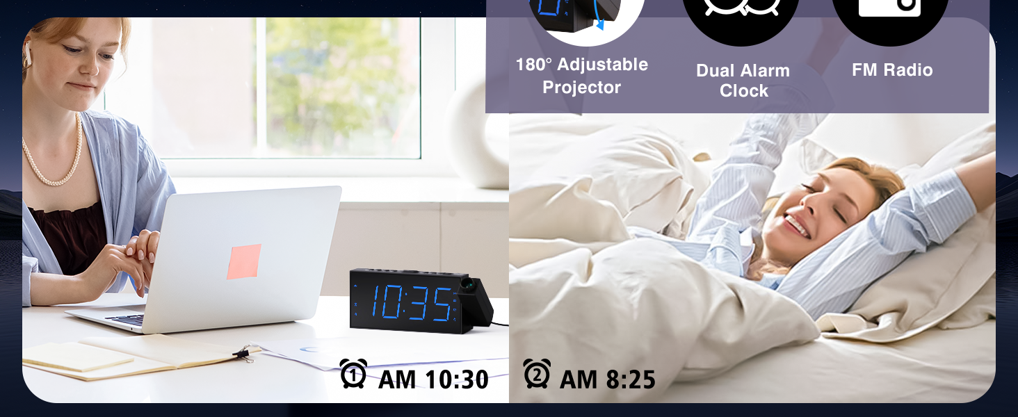  Projection Alarm Clock Radio
