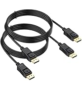 UVOOI 4K DisplayPort Cable 3FT 2-Pack, Display Port to Display Port Cable for Monitor DP to DP Ma...
