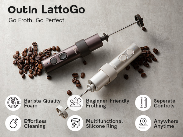 Close-up product shots of a white electronic device with coffee beans visible. Multiple angles showing the device's design and functionality.