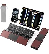 SODI Z01T Portable Tri-Fold Bluetooth Keyboard with Touchpad, Full Size Keys, Wireless Folding Tr...