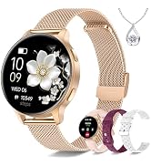 Iaret Smart Watch for Women, 1.27" HD Fitness Tracker with 4 Bands &amp; Necklace Gift Set, Heart Rat...