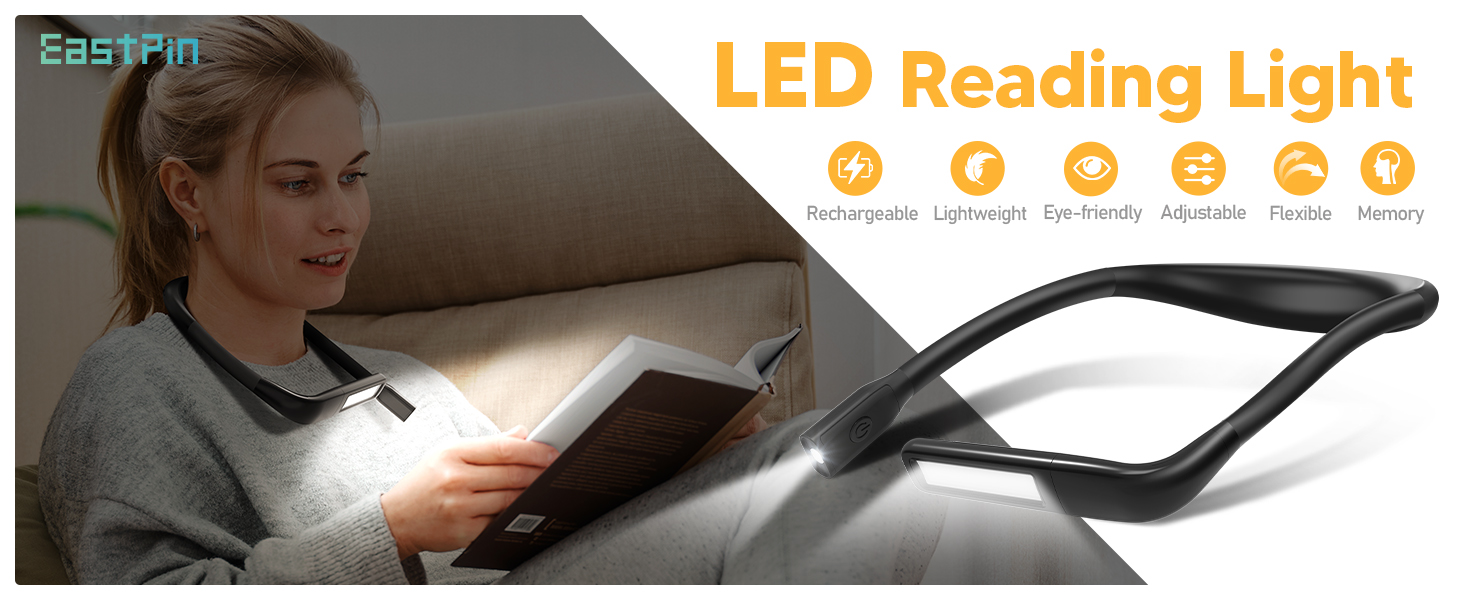 EastPin Book Light LED Neck Reading Light