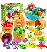 JOYIN Learning Toys Play Food Set for Toddlers, Cutting Food for Preschool Activities, Play Kitch...