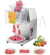 VEVOR 850W Meat Slicer, Commercial Meat Cutting Machine, Stainless Steel, 5 mm Thickness, Detacha...
