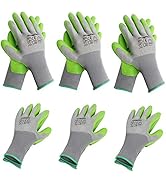 WORKPRO 6 Pairs Garden Gloves, Work Glove with Eco Latex Palm Coated, Working Gloves for Weeding,...