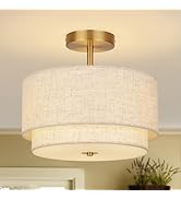 Semi Flush Mount Ceiling Light Fixture,12.6'' Gold Light Fixtures Ceiling Mount, Modern Close to ...