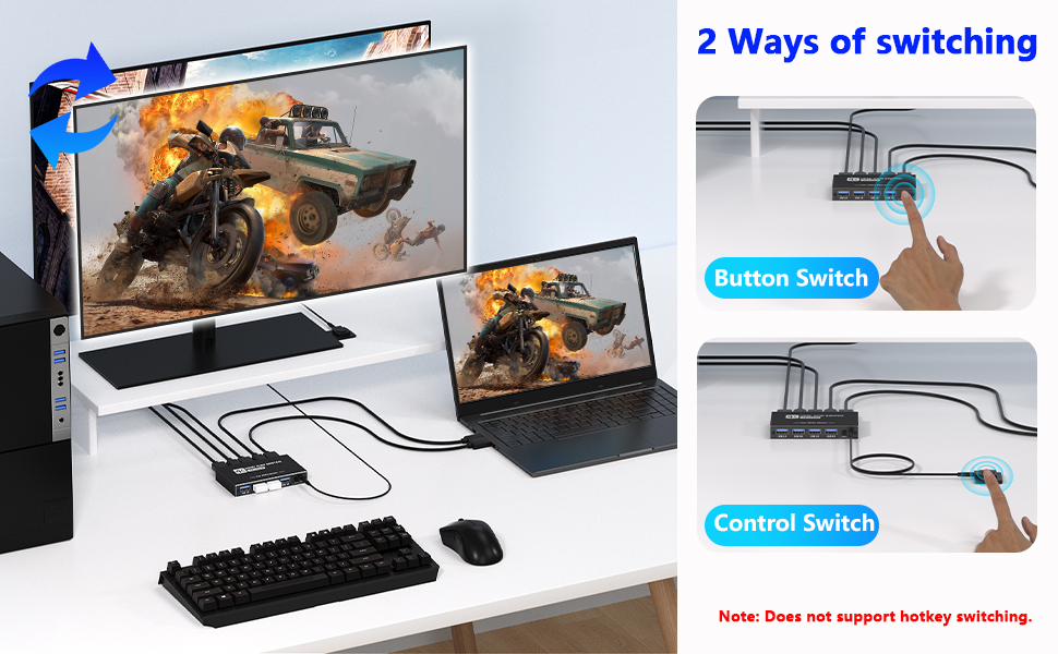 KVM Switch 1 Monitors 2 Computers