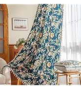 Erbnaryx Boho Floral Curtains French Country Farmhouse Curtains 54 Inches Long Light Filtering Wi...