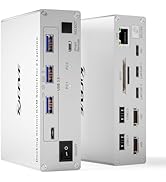 KCEVE 15-in-1 USB C Docking Station KVM Switch, USB 3.0 KVM Switch 2 Laptops 2 Monitors 4K@60Hz, ...