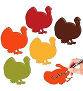 AnyDesign 60Pcs Fall Thanksgiving Turkey Cutouts with Glue Points Cute Assorted Colors Cut-Outs A...