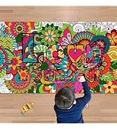 OHOME Mandala Giant Coloring Poster/Tablecloth - 30 x 72 Inch Jumbo Paper Coloring Banner for Adu...