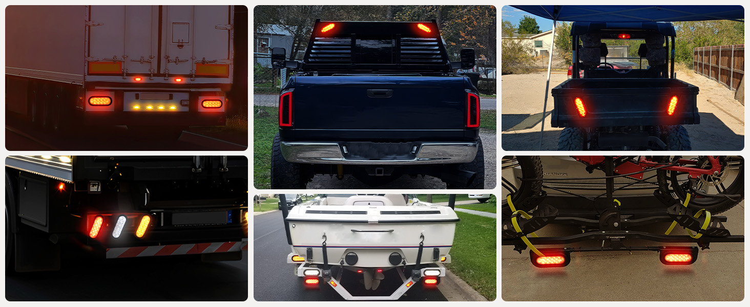 6inch oval trailer lights red 10led brake stop turn signals lighting for truck trailer rv camper 