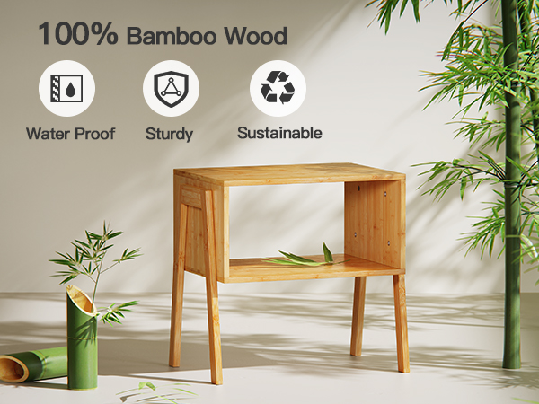 nightstands night stands set of 2 Stackable Side Tables bamboo end tables