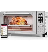 Nuwave Bravo Air Fryer Toaster Smart Oven, 12-in-1 Countertop Convection, 1800 Watts, 21-Qt Capac...