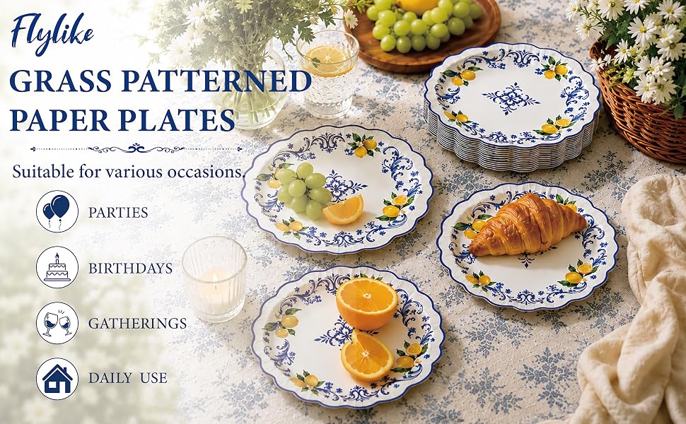 lemon party paper plates