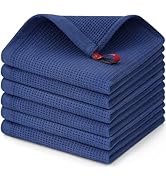 Homaxy 100% Cotton Dish Cloths - Waffle Weave Soft and Absorbent Dish Towels - 6 Pack Quick Dry D...