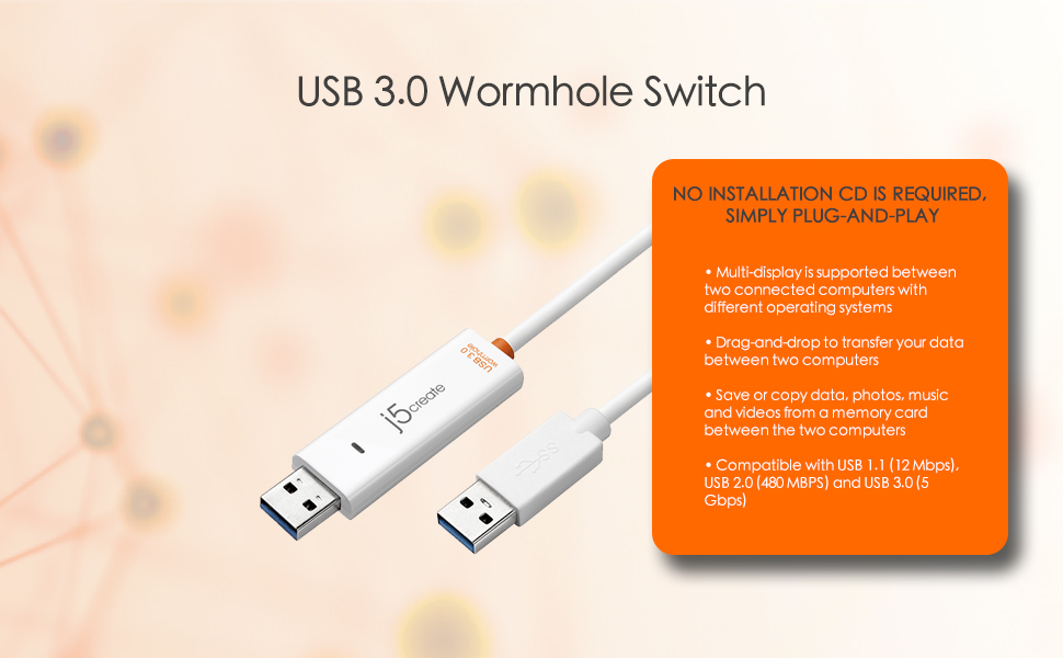 usb 3.0 wormhole switch;j5create