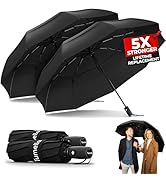 TUMELLA Strongest Windproof Travel Umbrella (Compact, Superior &amp; Beautiful), Small Strong but Lig...