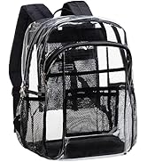 Vorspack Clear Backpack Heavy Duty - Clear Book Bag with Multi-pockets Large See Through Backpack...
