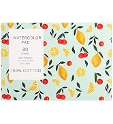 30 Sheets Watercolor Paper Pad, A5 (8.3 x 5.8) Cold Press Watercolor Paper, 140 lb/300 GSM Tearab...