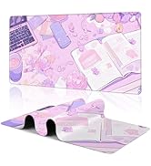 Large Mouse Pad Anime Purple Table Decorate Gaming Mousepad Desk Pad Mat for Keyboard and Mouse, ...