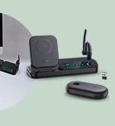 Yealink BH71 Bluetooth Headset Workstation, Office Wireless Headset with Noise Canceling Mic, Spe...