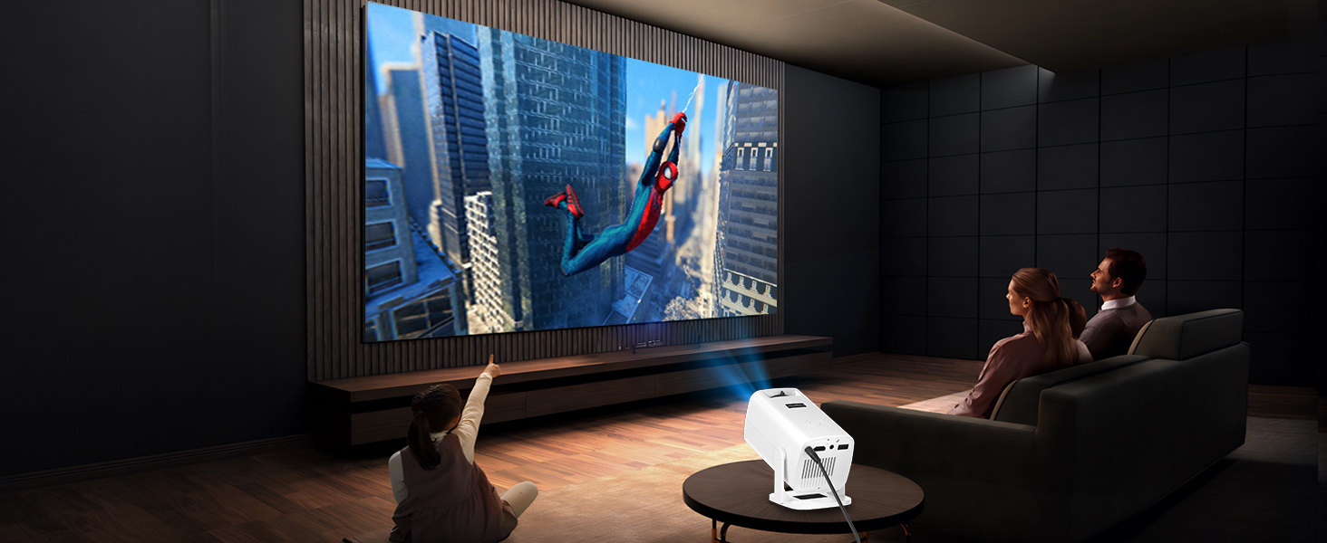 Quick setup portable projector with auto keystone correction