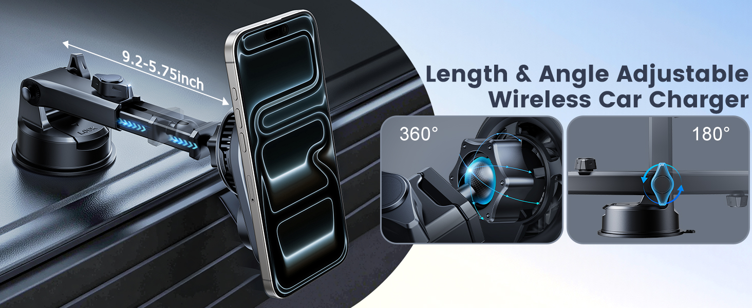 xuenair adjustable and rotatable Vent Dashboard Suction Car Phone Mount Charger