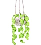 Decorbea Car Mirror Hanging Accessories, Crochet Potted Plant Basket Car Decor, Handmade Knitted ...