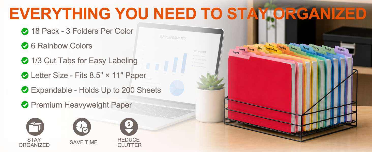 Color-coded file organization;Manila File Folders