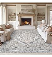 zesthome 8x10 Area Rugs for Living Room,Non-Slip Backing Washable Rugs,Vintage Large Area Rug,Sta...