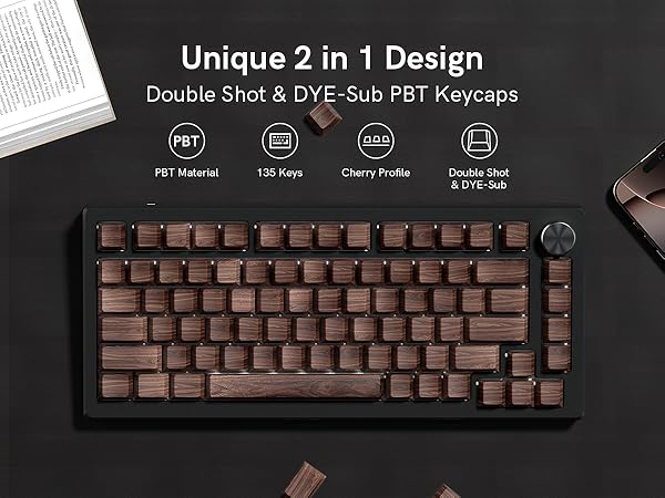 wood pbt keycaps set