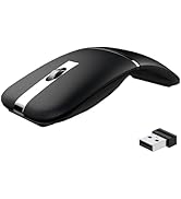 NYIEFADA Foldable Bluetooth Travel Mouse, Wireless Portable 2.4G Arc Mouse for Laptop, 360° Rotat...
