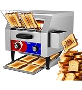 HTTSICHI Commercial Conveyor Toaster w/ 2 Slice Wide Slot, 300 Slice/hour Commercial Toaster w/ 1...