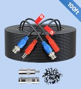 100ft/30M All-in-One BNC Video Power Cables, BNC Extension Surveillance Camera Wires for CCTV Cam...