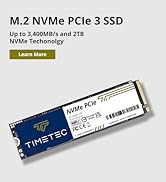 Timetec 1TB SSD NVMe PCIe Gen3x4 8Gb/s M.2 2280 3D NAND TLC 600TBW High Performance SLC Cache Rea...
