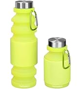 Nefeeko Collapsible Water Bottle, Reuseable BPA Free Silicone Foldable Water Bottles for Travel G...