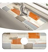 MCALK Orange Kitchen Sink Faucet Mat Splash Guard, Absorbent Quick-Dry Kitchen Sink Mat - Ideal f...