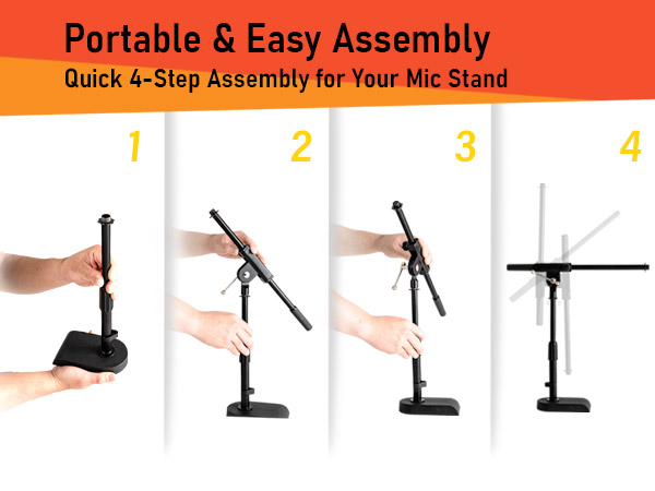 low profile mic boom stand set up