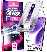 Defenslim for iPhone 17 Pro Screen Protector (2Pack), Easy Auto-Align Install Kit, 6.3" Tempered ...