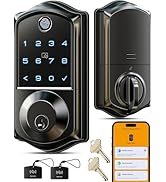 Veise VE017 Fingerprint Smart Door Lock, App Control, 7-in-1 Keyless Entry, Auto Lock, Emergency ...