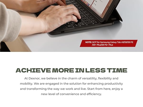 Laptop-like Typing Multi-touch Trackpad Backlit Stylus Holder for 11" Galaxy Tab A9+ Plus (2023)