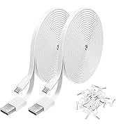 2 Pack 20FT Power Extension Cable Compatible with WyzeCam, Wyze Cam Pan, WYZE Cam OG,NestCam Indo...