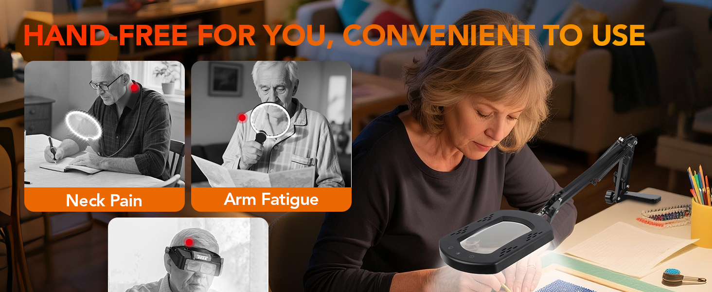 lighted magnifying glass with stand