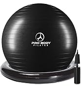 ProBody Pilates Yoga Ball Chair, Exercise Ball Chair with Base or Stand for Home Office Desk Sitt...