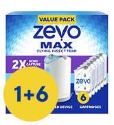 Zevo MAX Flying Insect Trap, Fly Trap Captures Houseflies, Fruit Flies, and Gnats (1 Plug-in Base...